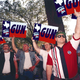 Gun '97 supporters cheer their candidate at a post-election victory rally in Lubbock.